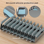 Elestoria 10-Slot Vertical Laptop Stand & Holder – Adjustable Aluminum Laptop Stand Vertical for Desk Fits 10 Devices, MacBook & Gaming Laptops (Up to 17.3”) – Space Saving Laptop Storage Rack - Grey - Image 7