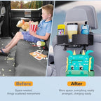Car Headrest Cup Holder for Back Seat Organizer for Type-c/Lightning Retractable Charging Cables Multi- Hanging Snack Storage Box with Strong Hooks for Kids and Fast Charging for Travel Accessories - Image 4