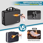 Fireproof Document Bag with Lock, Soft-Shell File Organizer, Black - Image 5