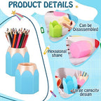 Yeaqee 20 Pcs Pencil Shaped Pen Holders, Cute Pen Cup, 5 Colors - Image 3