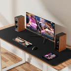 Vyaaa Cork & Leather Desk Mat, 47" x 16" Double-Sided Desk Pad, Black - Image 5