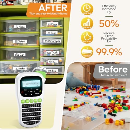 Label Maker, Label Maker Machine with 4 Tapes, Portable Keyboard Labeler - Image 3