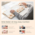 Ospelelf Keyboard Wrist Rest and Mouse Pad Set, Ergonomic Memory Foam Wrist Support, Aesthetic Desk Accessories for Office, Home & Gaming, Relief for Carpal Tunnel & Wrist Pain, Daisy - Image 2