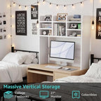 37 Inch White Desk Hutch Dorm Top Only with Felt Board for College - Image 5
