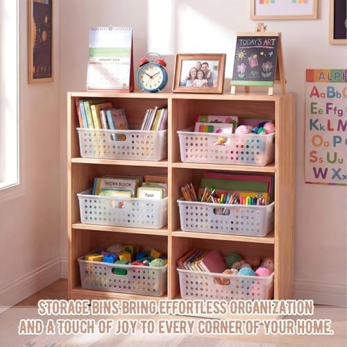 Geetery 12 Pack Classroom Storage Baskets with Handle,Clear - Image 4