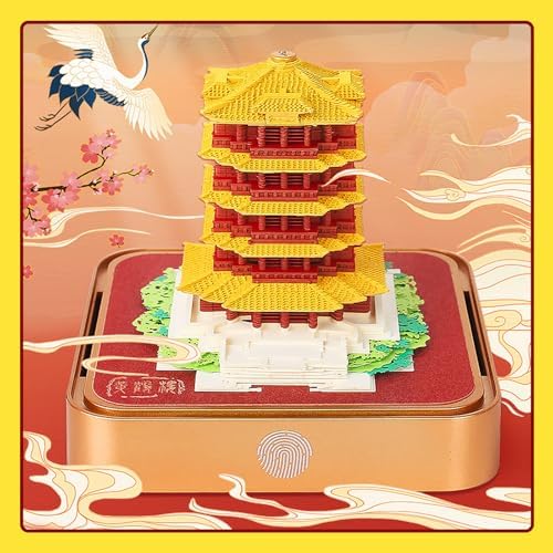 3D Calendar 2027,3D Desk Calendar 2027,Time Piece Calendar 2027,Yellow Crane Tower Tear-Off Paper Sculpture Calendars,Paper,3D Desk Calendar Memo Pad 2027,3D Memo Pad Art Calendars Notepad,New year Gift(Yellow Crane Tower) - Image 6