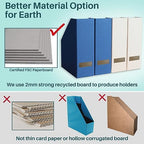 Magazine Holder - File Holder and Desk Organizer, Cardboard Book Organizer and Storage Box for Documents, Magazine Holder Rack for Office, Home and Classroom (Classic Blue, 6-Pack) - Image 4