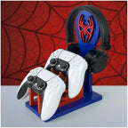 Gamer Gift for Men Teenage Boy Wood Controller Organizer with Headphone Holder & Game Controller Stand - Unique Gift Idea for Husband, Boyfriend, Gamers, Game Lover, Gaming Accessory (Spider) by Kaseny