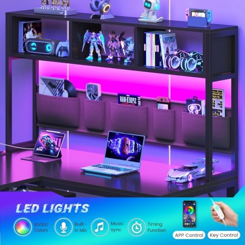 SEDETA L Shaped Electric Standing Gaming Desk with 3 Drawer,LED Light - Image 7