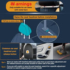Car Back Seat Tray Table - Stable Foldable Auto Backseat Food Trays Desk for Rear Passenger Road Trip Eating & Work, Multifunctional Adjustable Travel Tray with Phone Drink Holder for Laptop iPad - Image 5