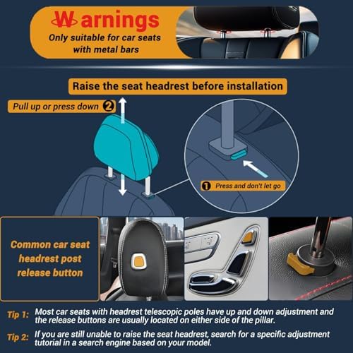 Car Back Seat Tray Table - Stable Foldable Auto Backseat Food Trays Desk for Rear Passenger Road Trip Eating & Work, Multifunctional Adjustable Travel Tray with Phone Drink Holder for Laptop iPad - Image 5
