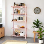 5 Tier Storage Racks Shelving, Heavy Steel Pantry Shelves, Adjustable Wire Shelving Rack, Suitable for Garage, Kitchen, Bathroom, Office, 29" W x 13.4" D x 59" H, Pink - Image 2