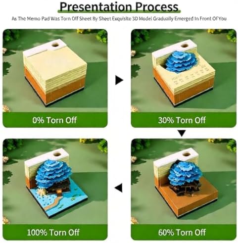 3D Time Piece Calendar, 2027 Desk Calendar With LED Light, 3d Tree Memo Pad Creative Desk Calendar, Christmas Gift for Colleague Friend, Desktop Decoration - Image 4