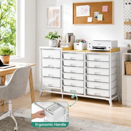 SYKIARIOL 16-Drawer Craft Storage Cabinet with Open Shelves - Image 2