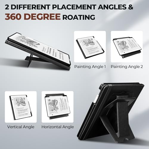 E NET-CASE Case for 11" Kindle Scribe 3rd Generation 2025, Kindle Scribe Colorsoft, Multi-Viewing Stand Cover with Auto Sleep/Wake,Pen Holder for Scribe 11" 2025 Released (Black) - Image 4