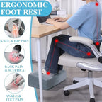 Under Desk Foot Rest, ROYALAY Ergonomic Office Footrest with 3 Adjustable Heights, High-Density Memory Foam Leg Rest for Home, Travel, Airplane with Washable Cover - Image 4
