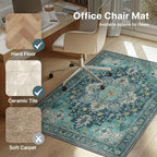 36"x60" Office Chair Mat for Hardwood Floor, Non-Slip Washable Turquoise - Image 3