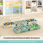 Giantex 5 Drawers Rolling Cart with Wheels, Wood Top, Sturdy Frame - Image 6