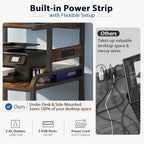 Homieasy 3D Printer Stand with Power Outlet, 23.6" x 23.6", Rustic Brown - Image 4