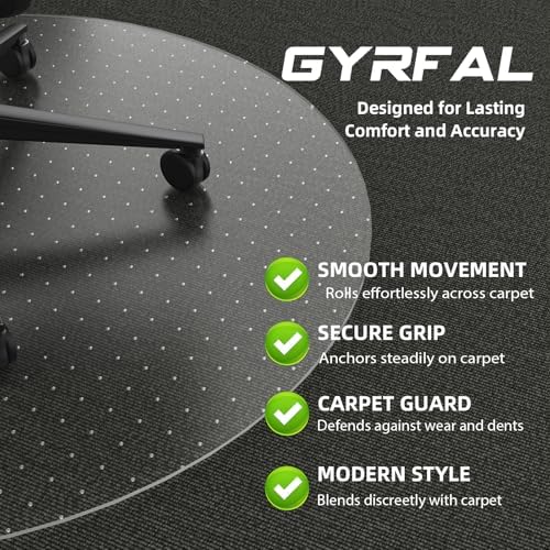 Office Chair Mat for Carpet - 36x36 Inch Plastic Computer Desk Floor Protectors for Chairs Clear Under Desk Rug Pad for Rolling Gaming Chair - Image 2
