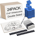 24 Pack 5"x8" Portable Mini White Boards for Students,Personal Small Whiteboard,Lightweight Double Sided Dry Erase Board for Students Classroom,Individual Lapboard for Teaching with Erasers and Marker by Unknown