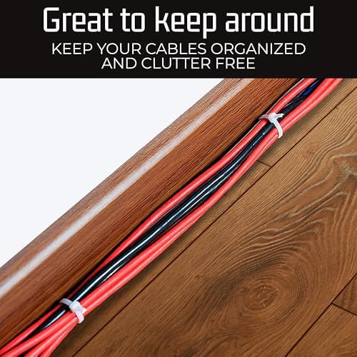 Bolt Dropper White Zip Ties - 50 lbs Tensile Strength - Self-Locking Premium Nylon Cable Ties Wraps for Indoor and Outdoor - Wire Management and Secure Items - Zip Ties Heavy Duty - 11" - 2000 Pack - Image 2