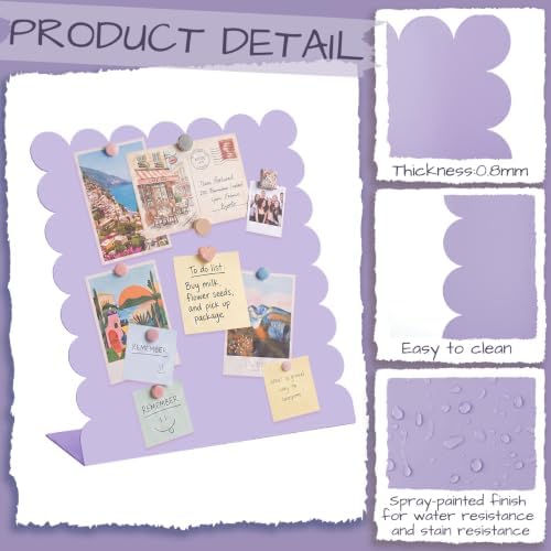 Gueevin 2 Pcs Magnet Board Magnetic Display Stand for Table, Purple, Small - Image 3