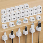 36 Pack Magnetic Cable Clip Organizer Cord Holder, Picozon Adhesive Cable Management, Wire Phone USB Charger Cable Holder, Keeper Organizer for Office Home Desktop Table - White by Picozon