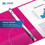 Premium Economy 3-Ring Binder, Spine Label, 1" Round Rings, Pink, 6 Pack - Image 5