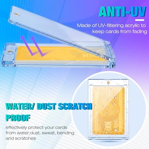 SATINIOR 150 Pcs 100 Pt Acrylic Magnetic Card Holders 2.5 x 3.54 Inch Tag Holder Clear Protectors Hard Plastic UV Protection Case for Sports Baseball Card Trading Storing Displaying - Image 4