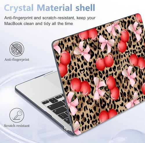 Case for 2026/2025/2024/2023 MacBook Air 15-inch Laptop Release M5 A3448 /M4 A3241 /M3 A3114 /M2 A2941, Stylish Protective Hard Shell Cover for MacBook Air 15.3 inch, Leopard Cherry - Image 6