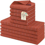 Homaxy Cotton Terry Kitchen Towels and Dishcloths Set of 10, Rust by Homaxy
