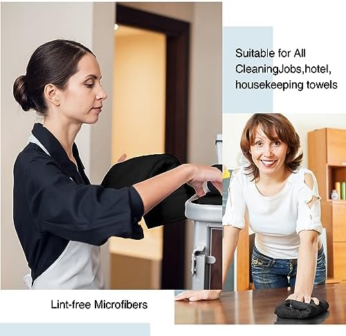 Macarrie 200 Microfiber Cleaning Cloths, 12 x 12 in, 200 GSM, Black - Image 5