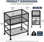 Rolling File Cart, Mobile File Cabinet with 360° Wheels for Home Office - Image 3