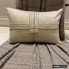 The HomeCentric Decorative Lumbar Pillow Cover Gold, 12"x24" (30x60 cm) Jacquard Zardozi, Textured, Beaded, Hand Embrodiery Oblong Cushion Cover, Striped Modern Style - Zarae - Image 5