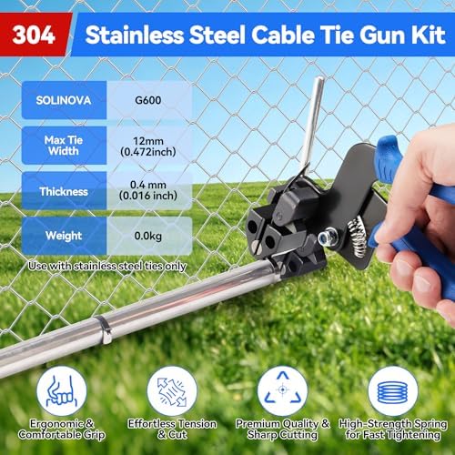 250PCS 304 Stainless Steel Cable Tie Gun Metal Zip Ties Heavy Duty Outdoor - Image 2