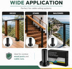 HYPERGIANT 60 Pack Black PVD Cable Railing Protective Sleeves for 5/32 or 3/16 Inch Wire Rope, Wood/Composite Post Hole Sleeves, T316 Stainless Steel Deck Hardware with 1 Drill Bit - Image 4