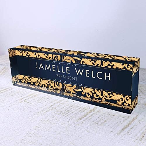 Artblox Personalized Name Plate For Desk | Black & White Marble Design On Clear Acrylic Glass | Custom Plaque Desk Name Plate Personalized Your Name And Credentials Office Office Sign Engraved Plaque - Image 5