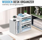 3-Tier Paper Organizer for Desk, Adjustable Mail Organizer, White - Image 3