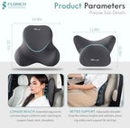 FLORICH Car Lumbar Support Pillow and Neck Headrest Pillow for Office Chair, Ergonomic Memory Foam, Relieves Neck, Back Pain, Pressure-Relieving Back Support for Car, Office Chair & Wheelchair – Gray - Image 3