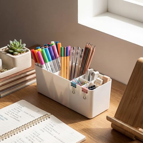 Reallnaive 8 Pcs Desk Side Storage for Classroom Back to School Desk Side Organizer Gift No Drill Holder Clamp Plastic Desks Organizer for Table Chair to Hold Pen Phone Notebook for Office Classroom - Image 2