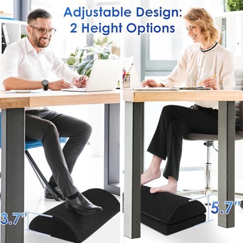 CushZone Foot Rest for Under Desk at Work, Black-16.9 in - Image 3