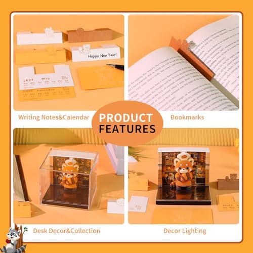 3D Calendar 2027,3D Desk Calendar 2027,Cute little raccoon Tear-Off Paper Sculpture Desk Calendars,3D Desk Calendar Memo Pad 2027,3D Memo Pad Creative Tear Away Weekly planner Carving Art Calendar Notepad,Gift,Paper sculpture calendar (Cute little racc... - Image 4