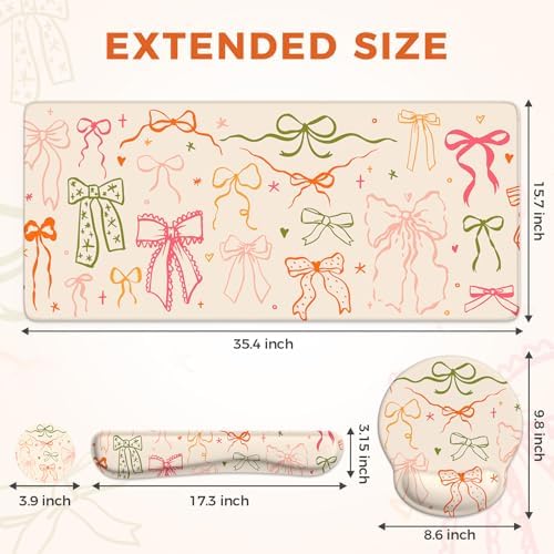 iCasso Desk Pad Mat, Large Mouse Pad and Keyboard Wrist Rest Set - Image 3