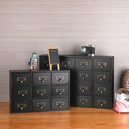 Apothecary Drawers Apothecary Cabinet with Drawers, Black - Image 6