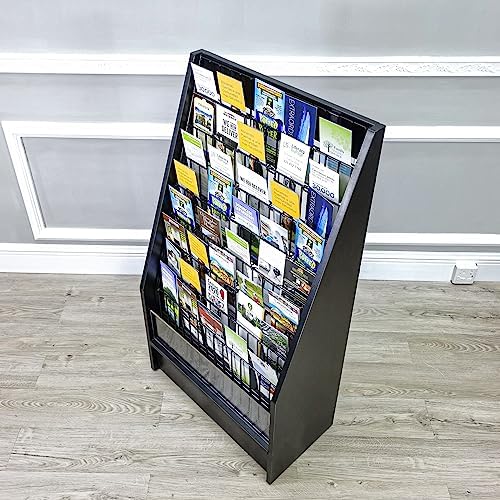 FixtureDisplays® Literature Rack Brochure Holder Leaflet Coupon Stand Greeting Card Rack 9 Tier 45 Facing Travel Information Kiosk Easy Assembly Video in Description 1453 Black-NF - Image 3