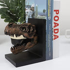 Tyrannosaurus Rex T-Rex Skull Bookend Decorative Book Decor,Home Decorative Resin Bookshelf,Paper Weights, Book Ends,Bookend Supports, Book Stopper,Desk Decor,Dinosaur Head Faux Taxidermy - Image 3