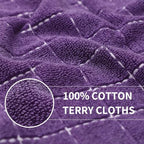 Homaxy Cotton Terry Kitchen Towels and Dishcloths Set of 16, Purple - Image 2