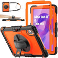 SEYMAC stock Tablet Case for Lenovo Idea Tab 11'' / M11 (TB336FU/TB330FU) 11 inch Drop-Proof Protection Cover with 360° Rotate Stand & Strap [Pen Holder] & Screen Protector 2025/2024, Orange+Black by SEYMACstock