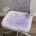 LLB Sheepskin Chair Cover - Office Cushion, Dining Room Pad, Desk Seat for Computer, Fur Area Rug for Living Room, 18x18 Inch (Pack of 1), Taro Purple by LLB